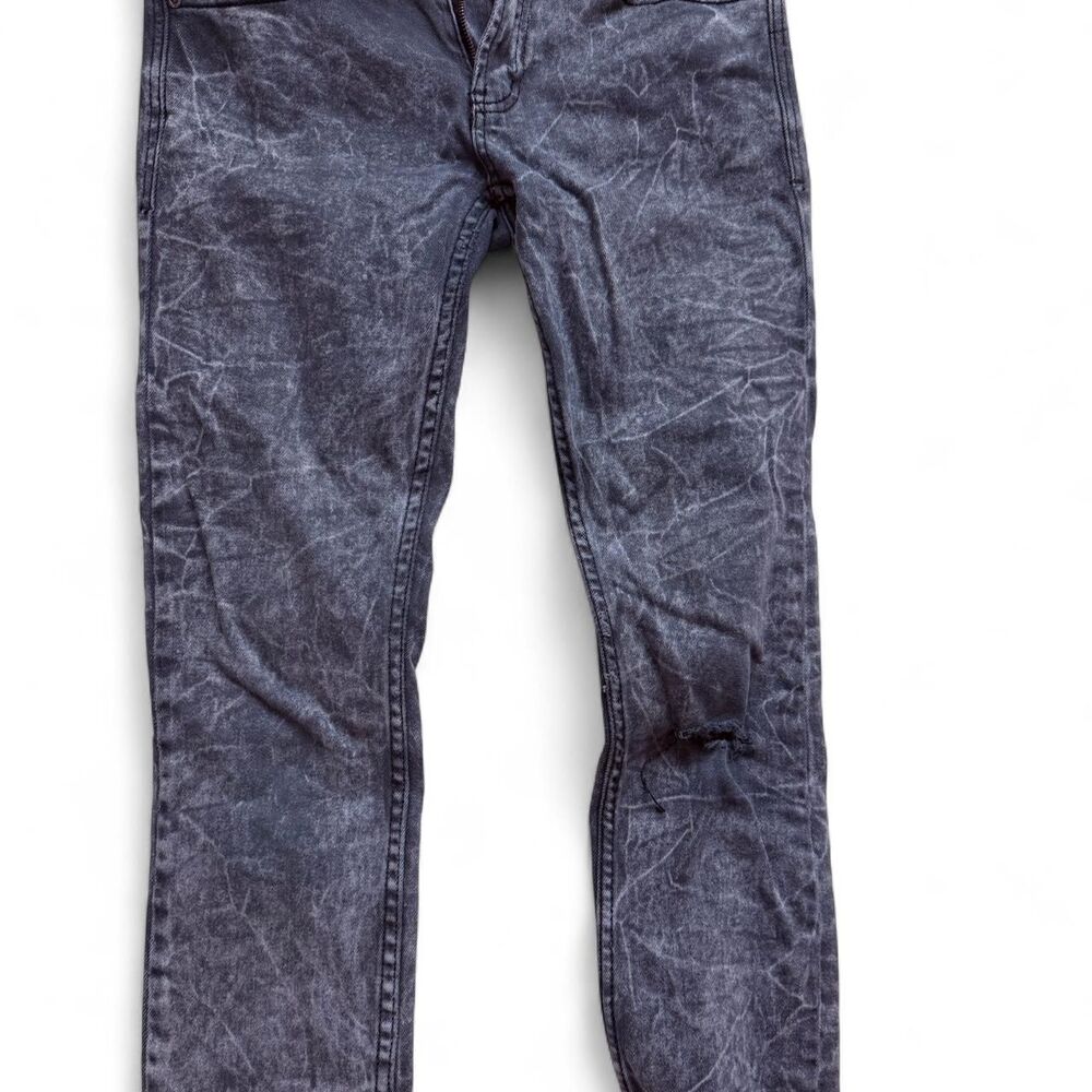 Y2K XXXRUDE Acid Wash Distressed Blue Skinny Jeans Men's 30x32 - Picture 2 of 3